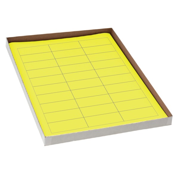 Nevs 1" x 2-19/32" Laser Sheet Labels White w/Yellow LL-219-1Y - main
